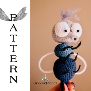 crochet fly pattern, amigurumi insect ornament, crochet keychain