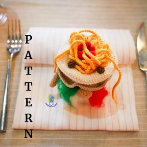 Crochet pasta gnome pattern, amigurumi Italian food gnome tutorial image 3