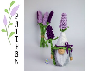 Crochet lavender gnome pattern