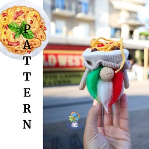 Crochet pasta gnome pattern, amigurumi Italian food gnome tutorial image 5