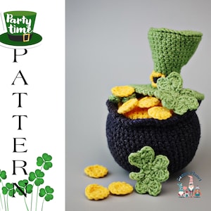 crochet pot of gold pattern, crochet leprechaun hat pattern