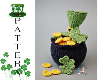 crochet pot of gold pattern, crochet leprechaun hat pattern