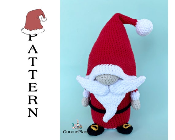 Crochet Santa gnome pattern, Father Christmas amigurumi pattern