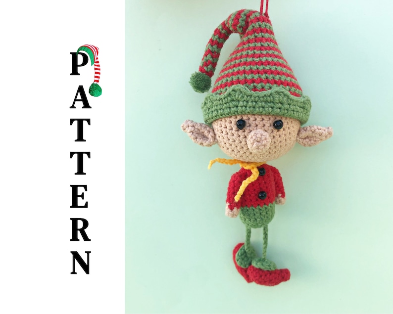 Crochet Christmas ornament patterns 4 in 1, amigurumi ornament set image 4