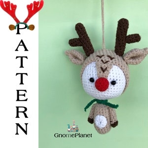 Crochet Christmas ornament patterns 4 in 1, amigurumi ornament set image 8