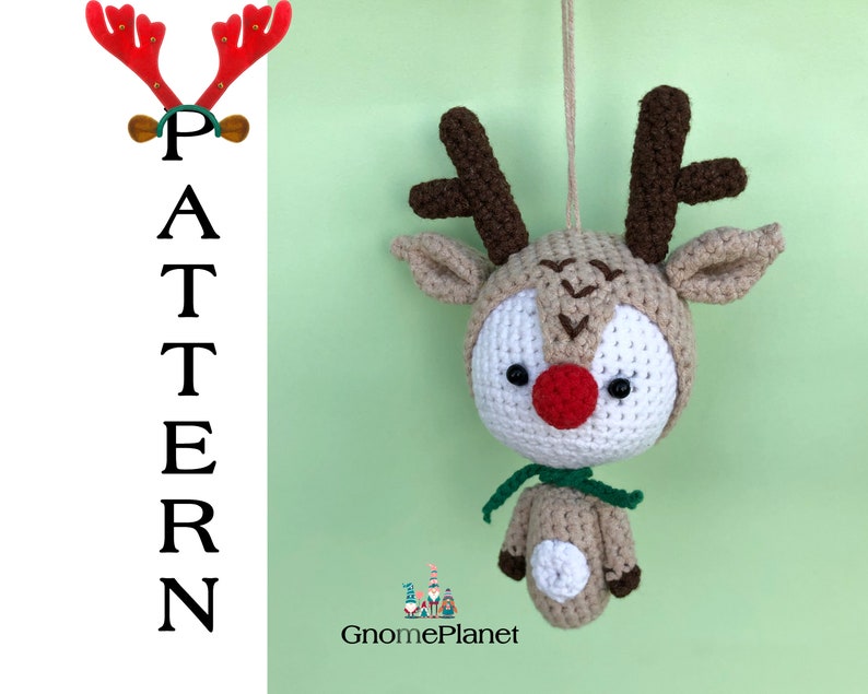Crochet Christmas ornament patterns 4 in 1, amigurumi ornament set image 8