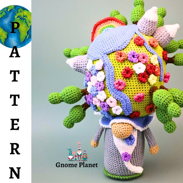 Crochet Gnome Planet pattern, crochet spring gnome