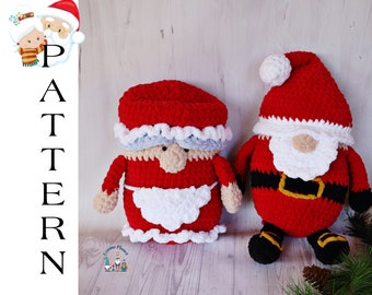 Crochet Christmas gnomes 2 in 1 plush pattern, amigurumi gnome pattern