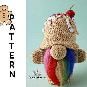 Crochet Gingerbread gnome pattern, amigurumi gingerbread man pattern, Crochet Christmas gnome