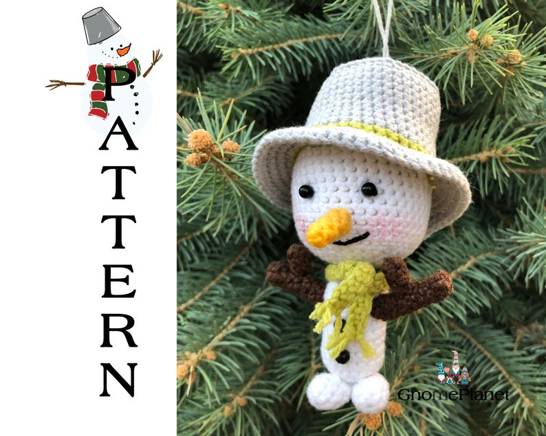 Crochet Christmas ornament patterns 4 in 1, amigurumi ornament set image 10