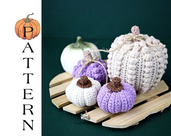 Crochet pumpkin pattern, crochet Thanksgiving decoration, amigurumi pumpkin decoration pattern