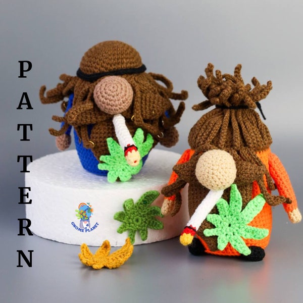 Crochet Stoner gnome pattern, amigurumi funny gnome tutorial