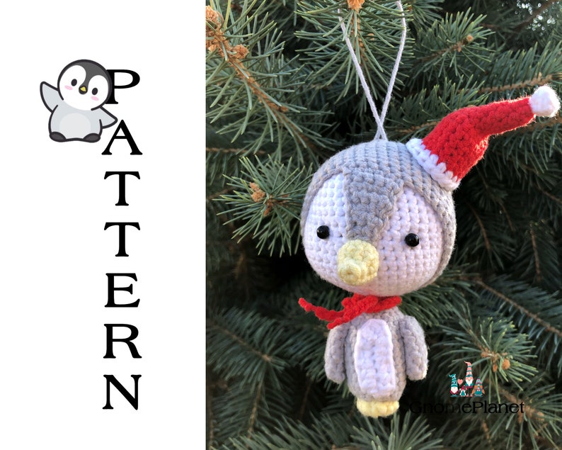 Crochet Christmas ornament patterns 4 in 1, amigurumi ornament set image 7