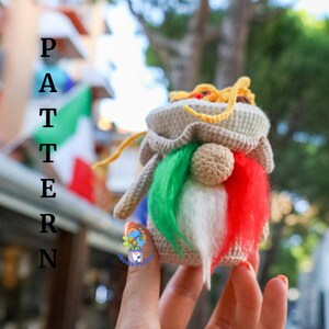 Crochet pasta gnome pattern, amigurumi Italian food gnome tutorial image 7