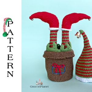 Patrón gnomo elfo a crochet, patrón gnomo amigurumi en maceta