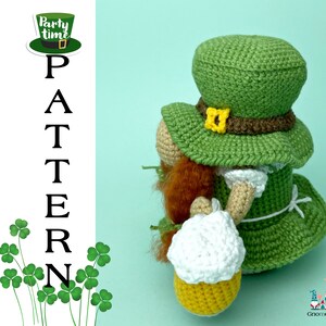 Crochet leprechaun gnome pattern, St. Patrick's Day amigurumi gnome tutorial image 8