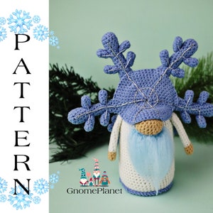 Crochet snowflake gnome pattern, amigurumi Christmas gnome