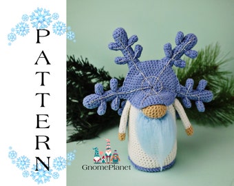 Crochet snowflake gnome pattern, amigurumi Christmas gnome