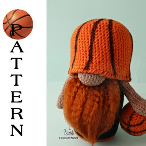 Crochet Basketball gnome pattern, amigurumi basketball pattern