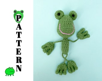 Crochet frog pattern, amigurumi frog keychain pattern, crochet keychain pattern
