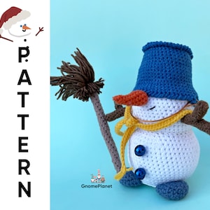 Crochet Snowman gnome pattern, Christmas gnome, amigurumi snowman gonk,