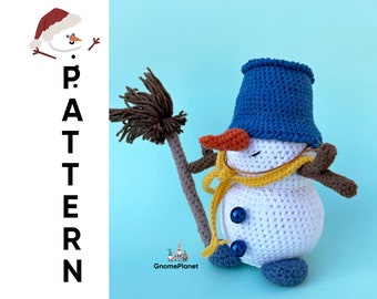 Crochet Snowman gnome pattern, Christmas gnome, amigurumi snowman gonk,