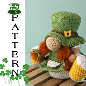 Crochet leprechaun gnome pattern, St. Patrick's Day amigurumi gnome tutorial image 2