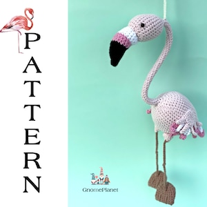 Crochet Flamingo pattern, amigurumi bird pattern, amigurumi flamingo