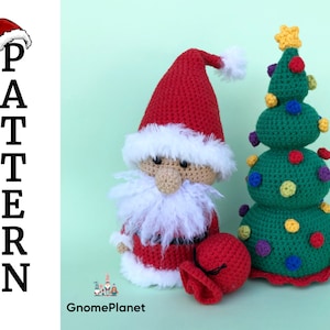 Schema natalizio all&#39;uncinetto se 2 in 1, schemi amigurumi per Babbo Natale e albero di Natale