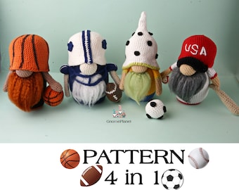 Crochet Sport Gnome Pattern, Amigurumi Father's Day Gnomes (PDF Pattern)