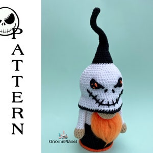 Crochet skeleton gnome pattern, amigurumi Halloween gnome tutorial