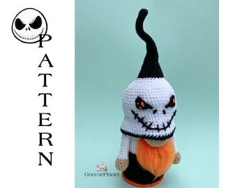 Crochet skeleton gnome pattern, amigurumi Halloween gnome tutorial