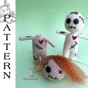 Crochet voodoo doll pattern, crochet zombie pattern, amigurumi Halloween pattern