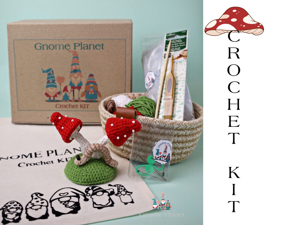 DIY Mushroom Crochet Craft Kit DIY Amigurumi Mushroom Etsy