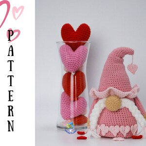 Crochet Valentines Day gnome pattern