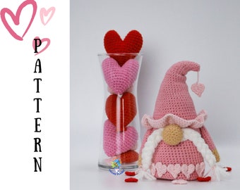 Crochet Valentines Day gnome pattern