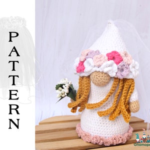 Gehaakt bruidkabouterpatroon, amigurumi-bruiloftkabouter-tutorial