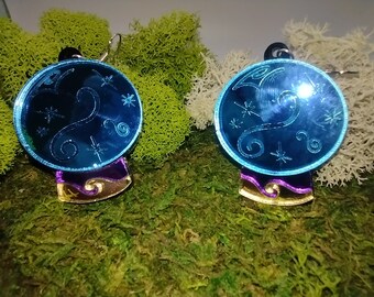 Laser Cut Acrylic Cystal Ball Earrings