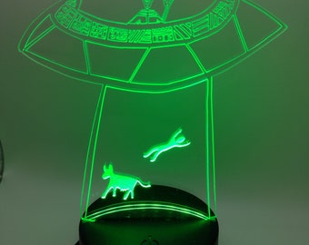 UFO Acrylic Sign with LED Light Base