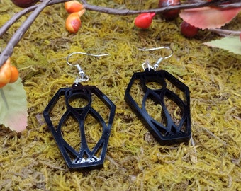 Bat in Coffin Earrings