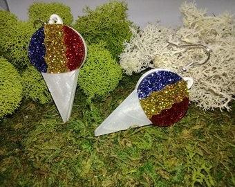 Laser Cut Acrylic Sno Cone Earrings