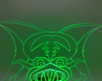 Cthulhu Acrylic Sign with LED Light Base