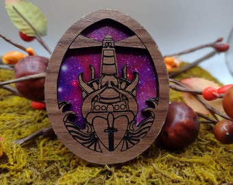 Lighthouse and Kraken Brooch