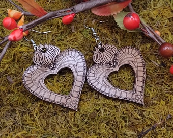 Flaming Heart Earring