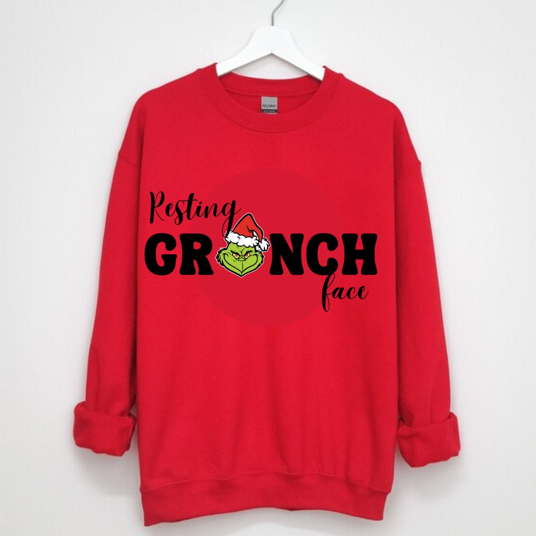 Resting Grinch Face Sweatshirt - Etsy