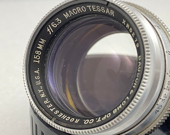 Bausch Lomb Opt. Rochester NY USA 158mm F/6.3 Macro Tessar - 4X5 6X9 6x7 mount - 85% condition
