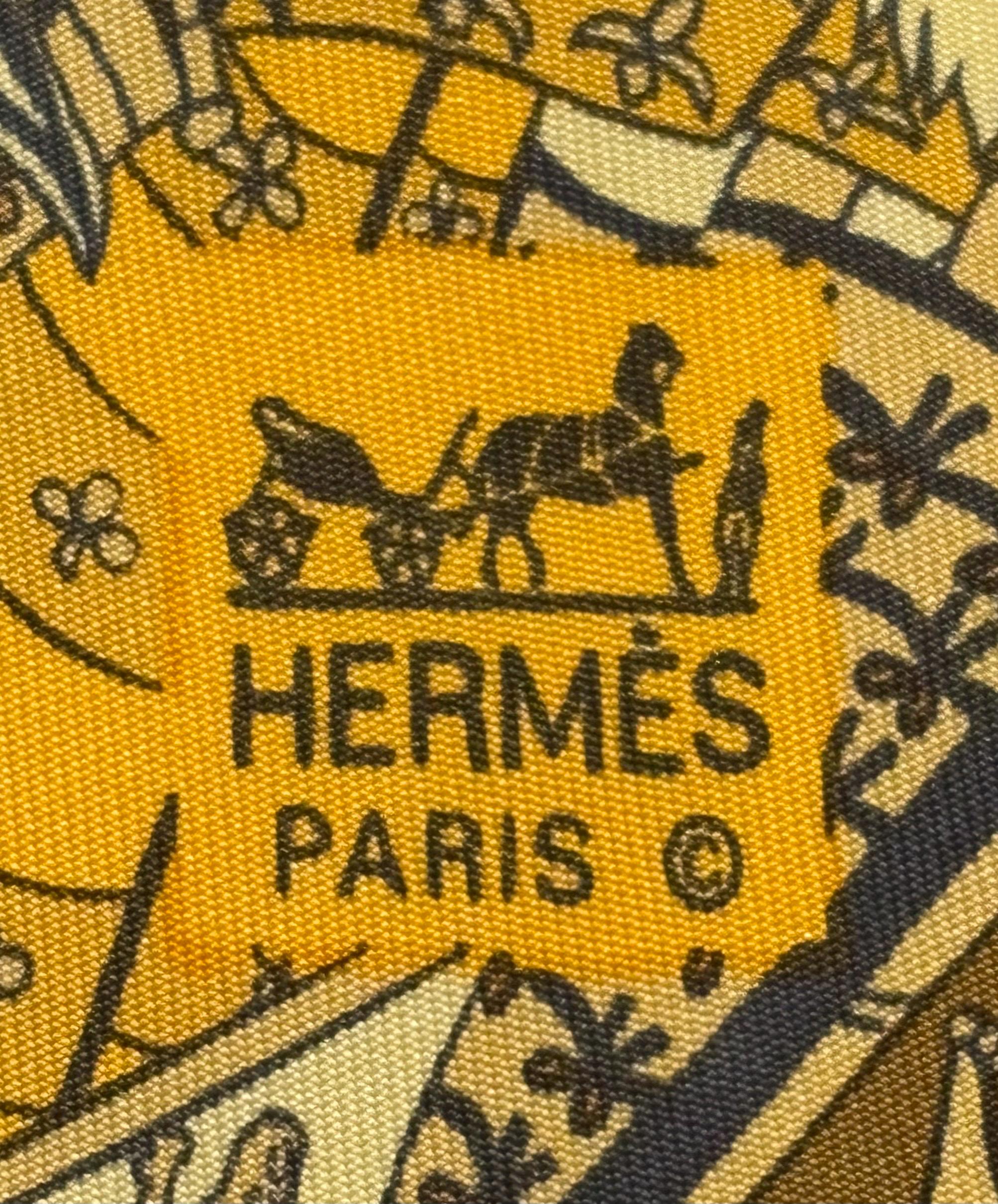 エルメス ブラウン スカーフ 100% シルク ネクタイ 新品 箱入り タグ