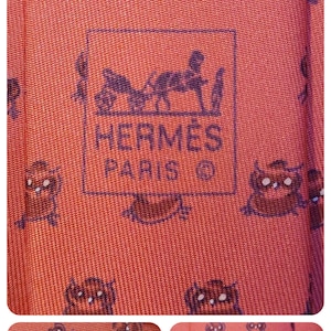 Corbata HERMES 7906 MA Red Owl, nueva sin etiqueta