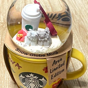 Tasse boule à neige de collection Starbucks Japon région d'Okinawa limitée jaune 89 ml NOUVEAU image 1