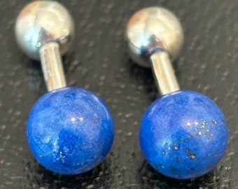 Manchetknopen met Tiffany-zilvermerk 925 zilver Lapizblauw hematietsteen
